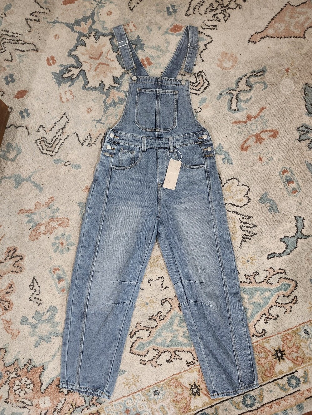 Emery Rose Classic Light Wash Denim Overalls
